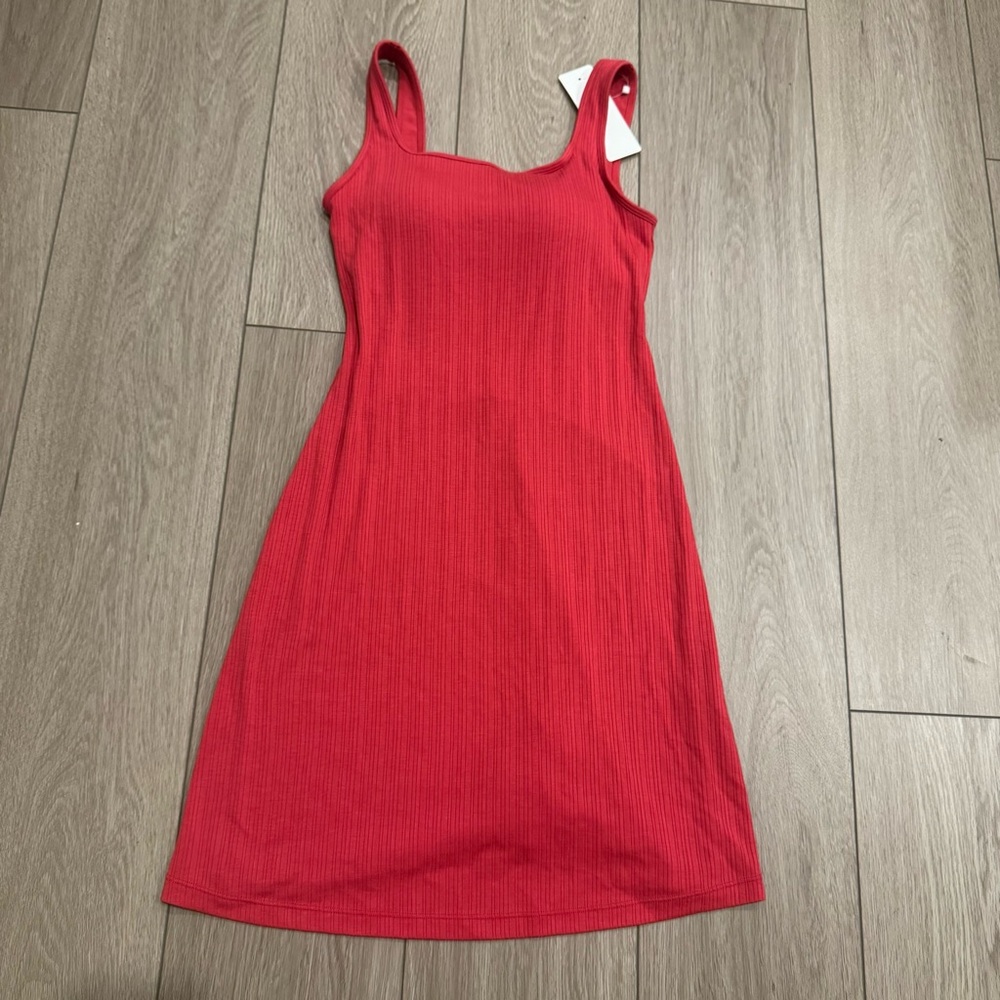 GU Brand New Red Sleeveless Dress With Built in Bra Size XS